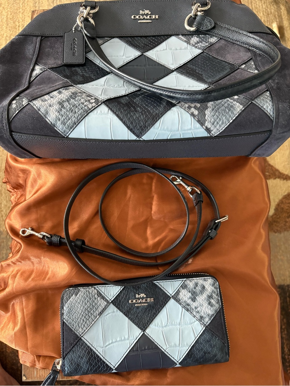 Coach Women's Patchwork Leather Satchel and Wallet Set - Brooke carryall